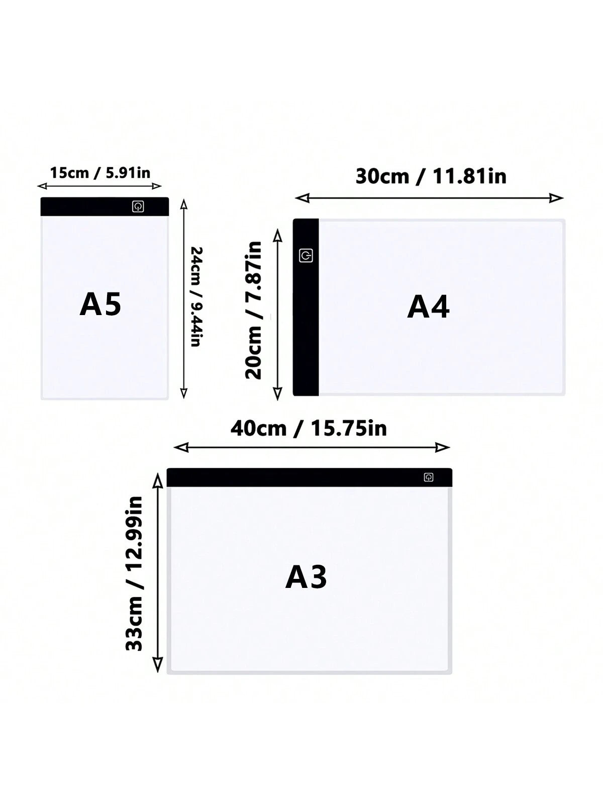 Portable A5 A4 A3 LED Copy Board Light Tracing Box, Ultra-Thin Adjustable USB Power Artcraft LED Trace Light Pad For Drawing, Streaming,Sketching, Animation, Stenciling Back To School