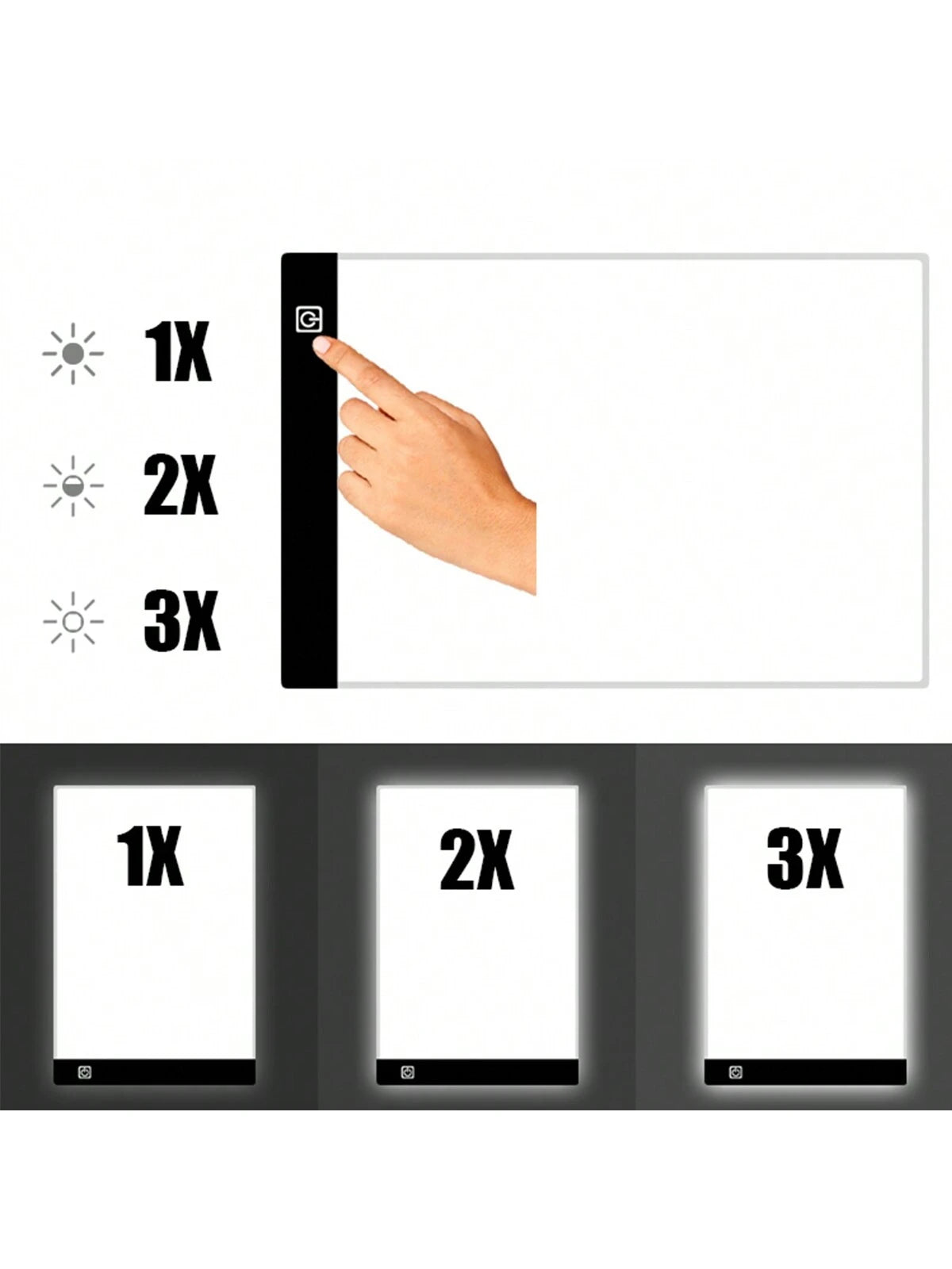Portable A5 A4 A3 LED Copy Board Light Tracing Box, Ultra-Thin Adjustable USB Power Artcraft LED Trace Light Pad For Drawing, Streaming,Sketching, Animation, Stenciling Back To School