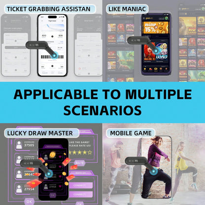 Portable Auto Clicker For Phone Pad Android Built-In Battery With Strong Battery Life Hands-Free Silent Operation Handy, Auto Tapper For Live,Gaming,Likes & Reward Tasks Birthday Gift