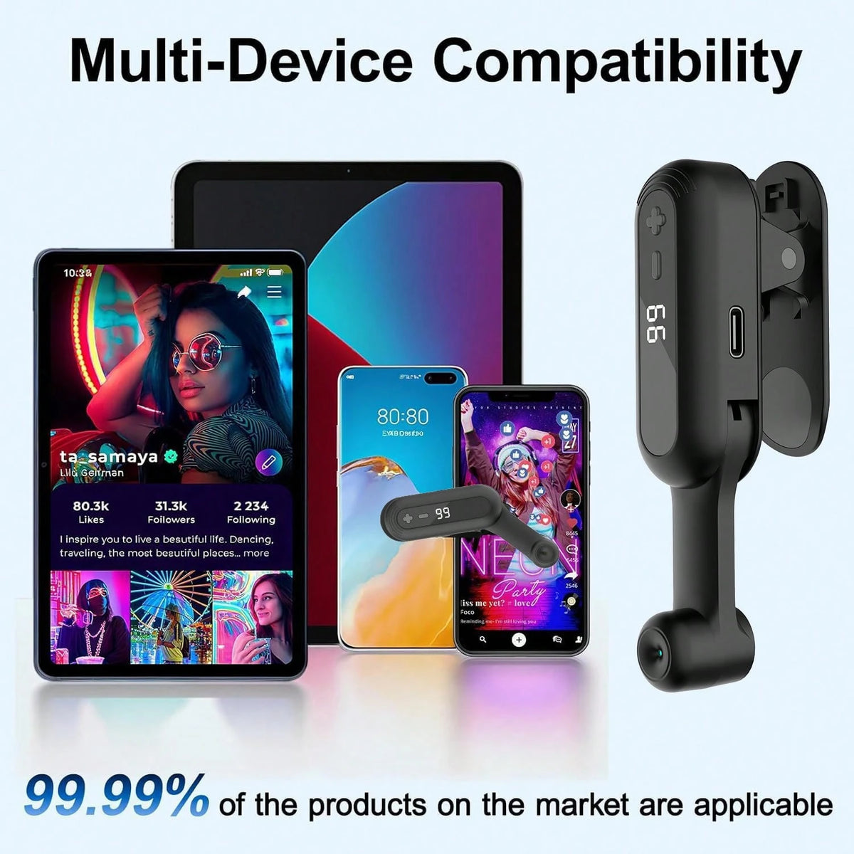 Portable Auto Clicker For Phone Pad Android Built-In Battery With Strong Battery Life Hands-Free Silent Operation Handy, Auto Tapper For Live,Gaming,Likes & Reward Tasks Birthday Gift