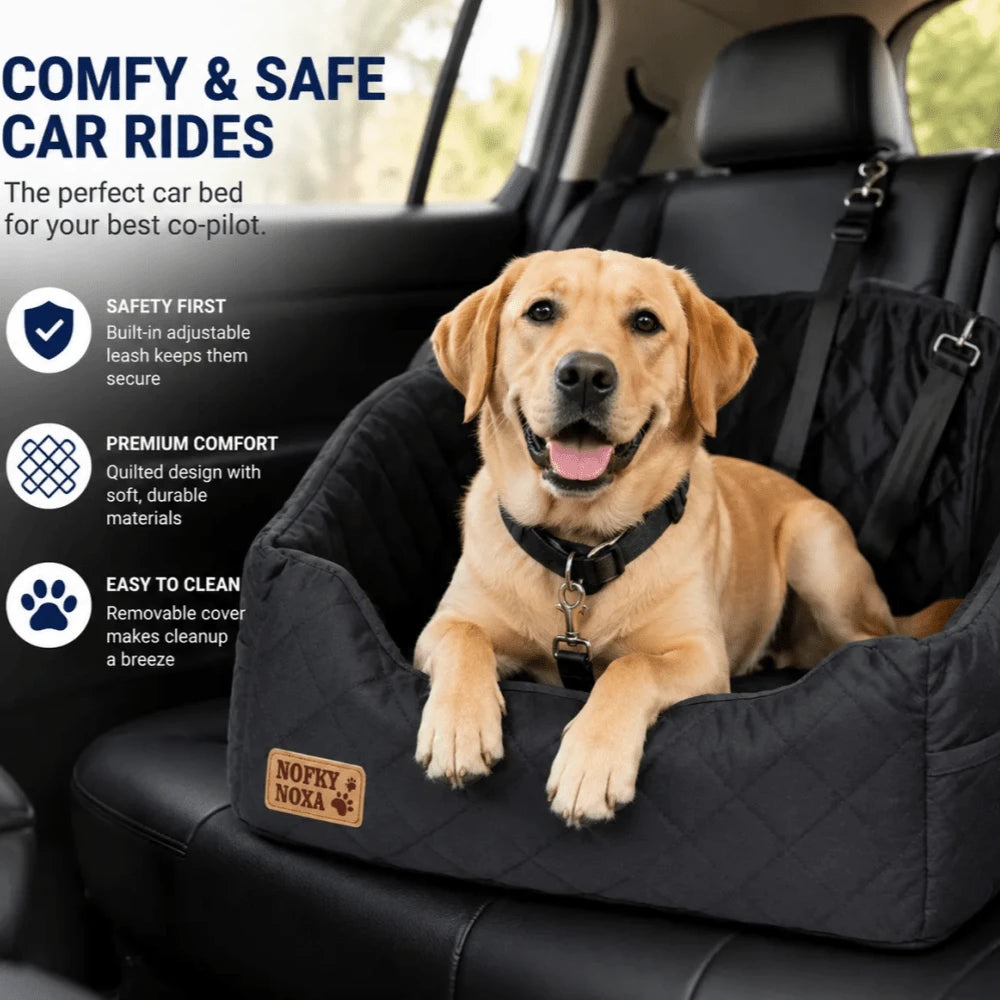 Portable Breathable Dog Car Seat For Small Medium Dogs & Cats, Pet Booster Booster Seat With Removable Washable Cushion, Strap Attachment And Storage Pocket, Comfortable Travel Seat For Car Rides & Ou