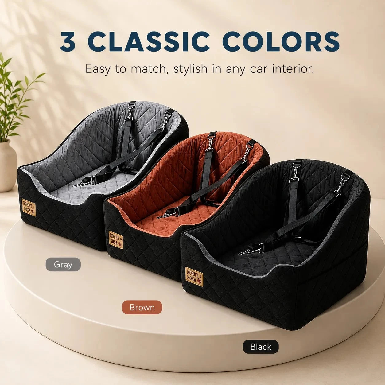 Portable Breathable Dog Car Seat For Small Medium Dogs & Cats, Pet Booster Booster Seat With Removable Washable Cushion, Strap Attachment And Storage Pocket, Comfortable Travel Seat For Car Rides & Ou