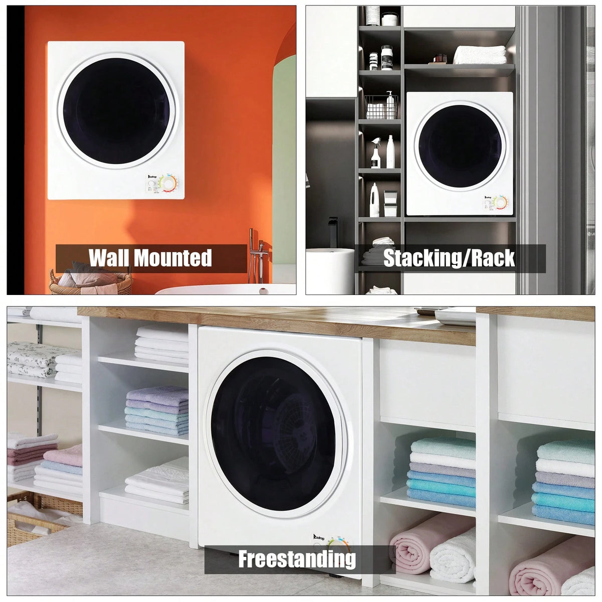 Portable Dryer For Small Loads, 1.6 Cu.Ft Compact Clothes Dryer With Viewing Window, Perfect For Baby Clothes & Apartments| Big Drying In Small Spaces