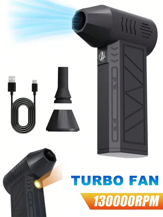 Portable Electric Air Blower Turbine Jet Fan Mini Duster Blower, Adjustable Wind Speed, Rechargeable High-Power Fan For Car, Computer, Keyboard, Home And Outdoor Use