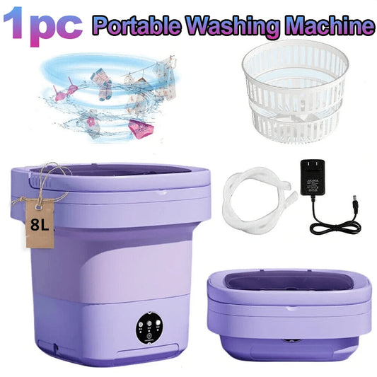 Portable Foldable Washing Machine, Mini Washing Machine, Underwear, Small Clothes For Deep Cleaning. Suitable For Apartments, Dormitories, Hotels.