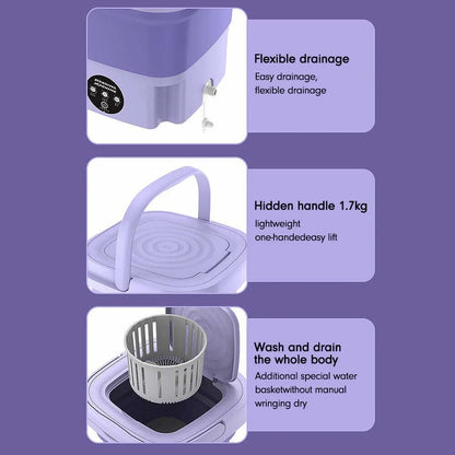 Portable Foldable Washing Machine, Mini Washing Machine, Underwear, Small Clothes For Deep Cleaning. Suitable For Apartments, Dormitories, Hotels.