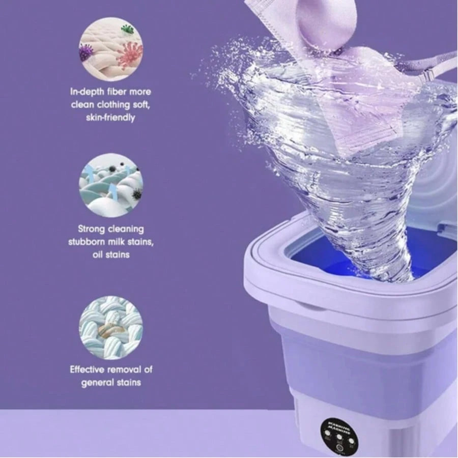 Portable Foldable Washing Machine, Mini Washing Machine, Underwear, Small Clothes For Deep Cleaning. Suitable For Apartments, Dormitories, Hotels.