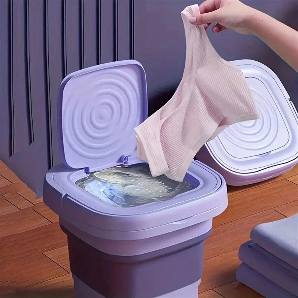 Portable Foldable Washing Machine, Mini Washing Machine, Underwear, Small Clothes For Deep Cleaning. Suitable For Apartments, Dormitories, Hotels.
