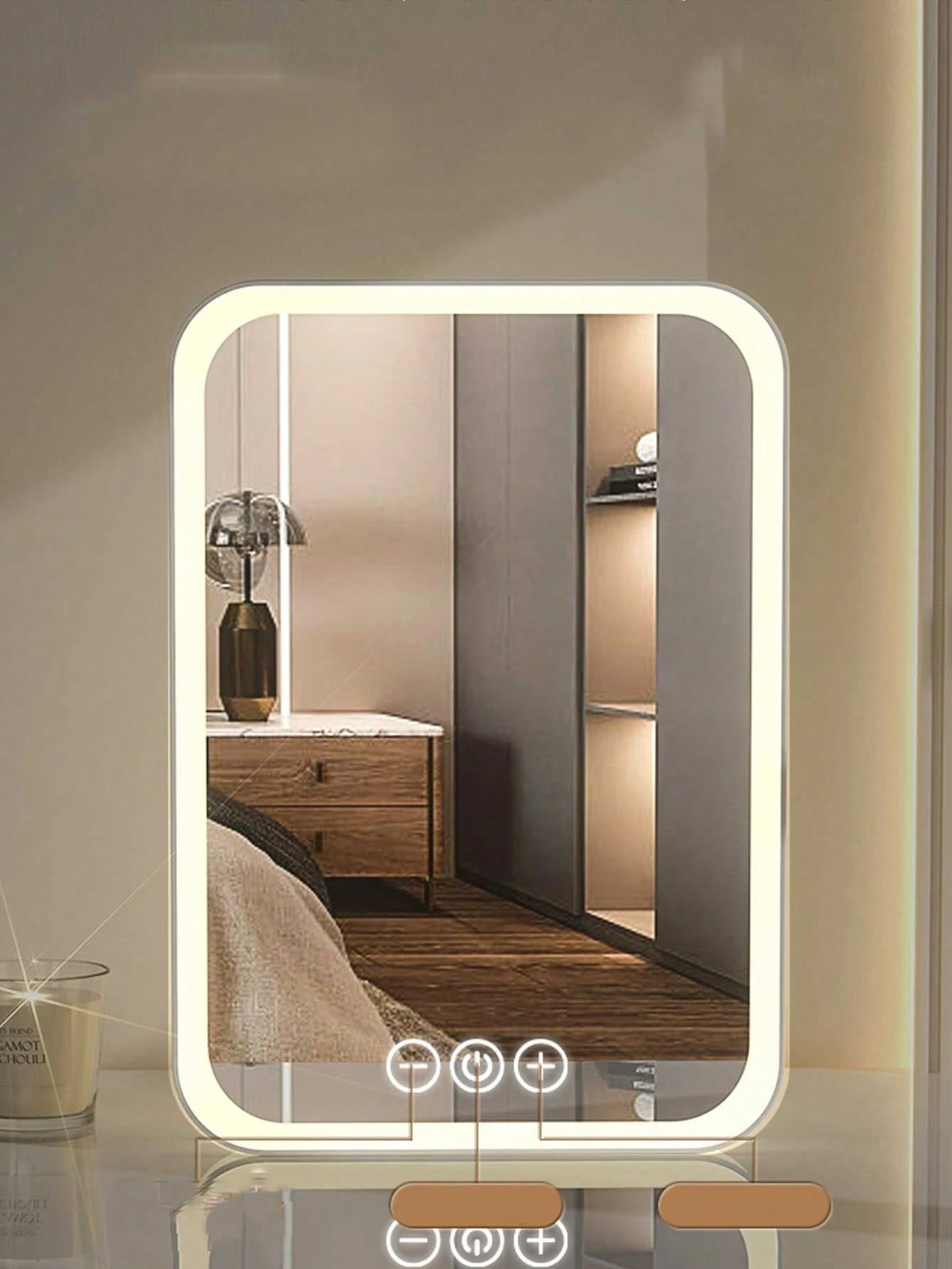 Portable LED Lighted Makeup Mirror, Folding Desk Mirror With Strap For Student Dormitory, Office And Dressing Table Best Gifts Birthday Graduation School Decor School Surprise Dormitory Decor Back To