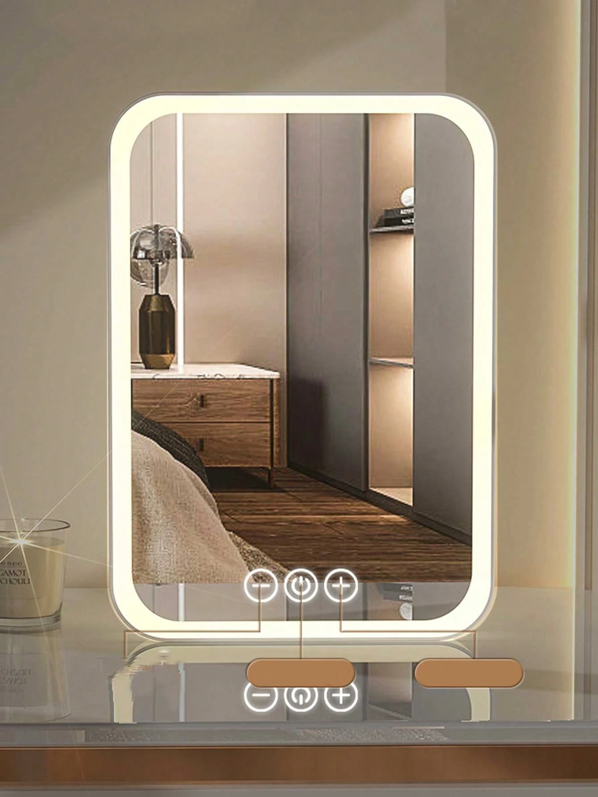 Portable LED Lighted Makeup Mirror, Folding Desk Mirror With Strap For Student Dormitory, Office And Dressing Table Best Gifts Birthday Graduation School Decor School Surprise Dormitory Decor Back To