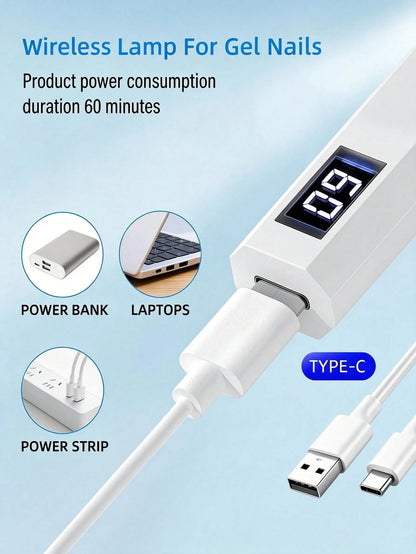 Portable Nail Polish Gel Dryer, Gel Nail Polish Glue Dryer, Handheld Nail Lamp, USB Mini Nail Dryer Lamp, 180mAh Battery UV LED Nail Lamp Suitable For All Nail Gels, Home & Salon Manicure Tool, Nail A