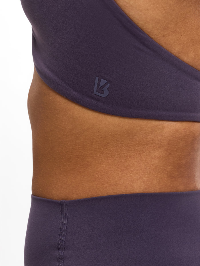 Poshknit Twist Halter Sports Bra - Purple Shadow