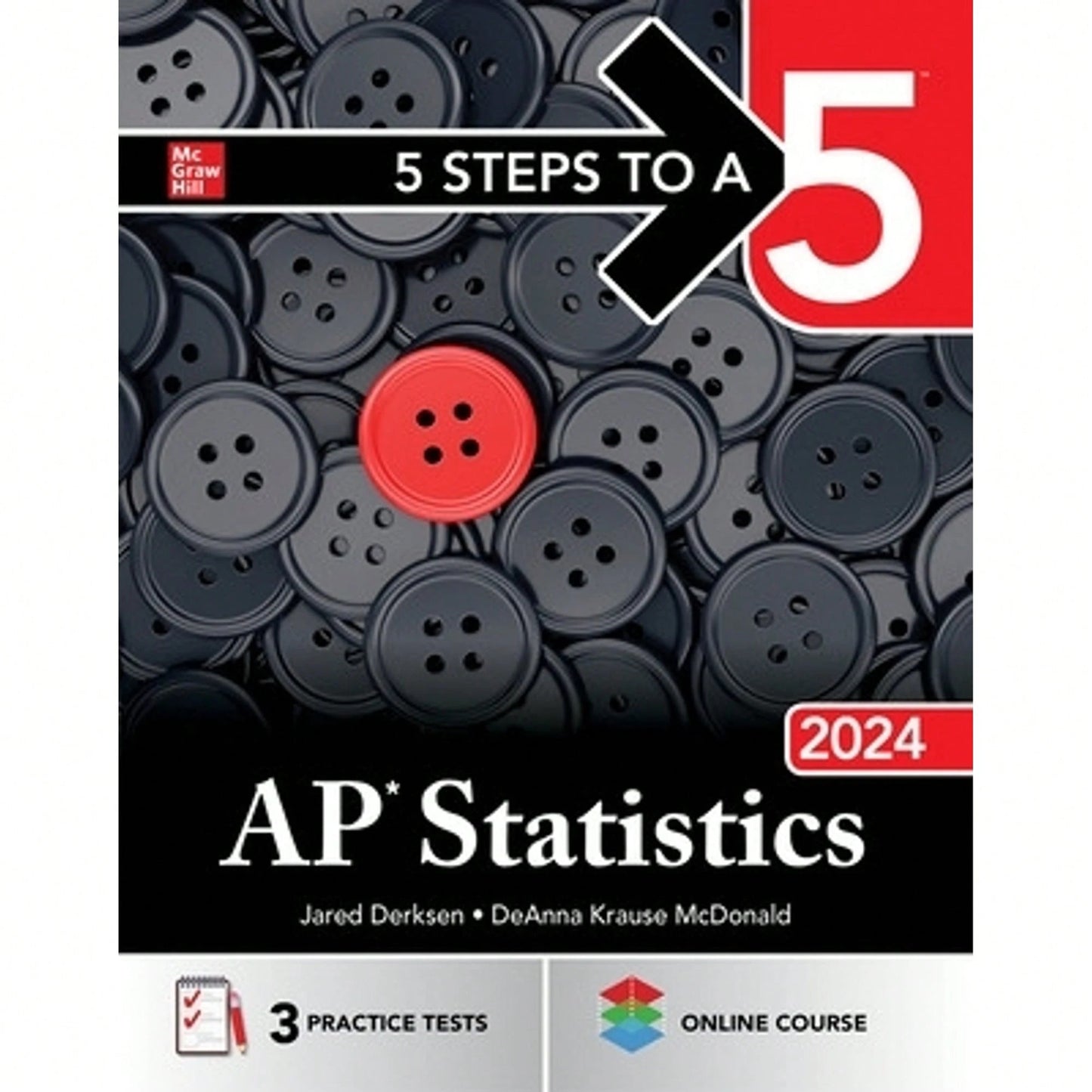 Pre-Owned 5 Steps To A 5: AP Statistics 2024 (Paperback) By Jared Derksen, Deanna Krause McDonald