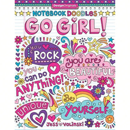 Pre-Owned Notebook Doodles Go Girl!: Coloring & Activity Book (Paperback) By Jess Volinski