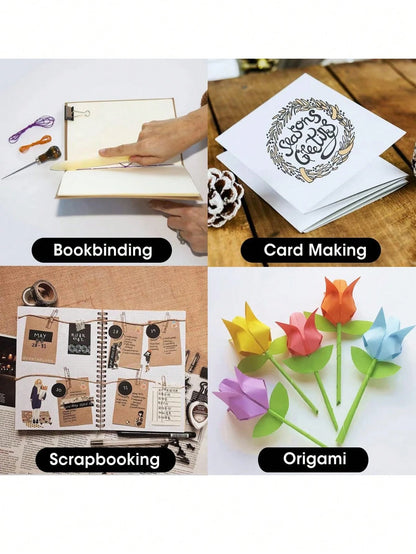 Premium Folder Paper Creaser Set Folding Scoring Burnishing Crafting Scrapbooking Tool for DIY Bookbinding Paper & Leather Crafts Card Making and Office Supplies