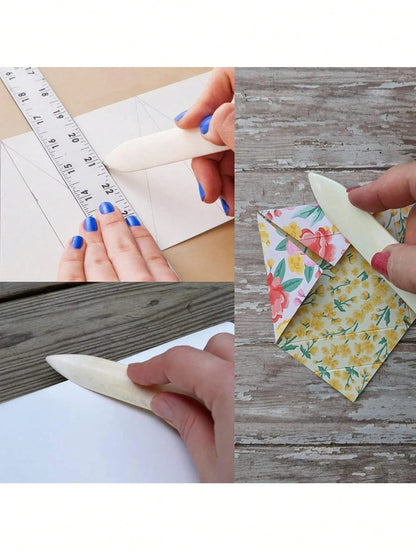 Premium Folder Paper Creaser Set Folding Scoring Burnishing Crafting Scrapbooking Tool for DIY Bookbinding Paper & Leather Crafts Card Making and Office Supplies