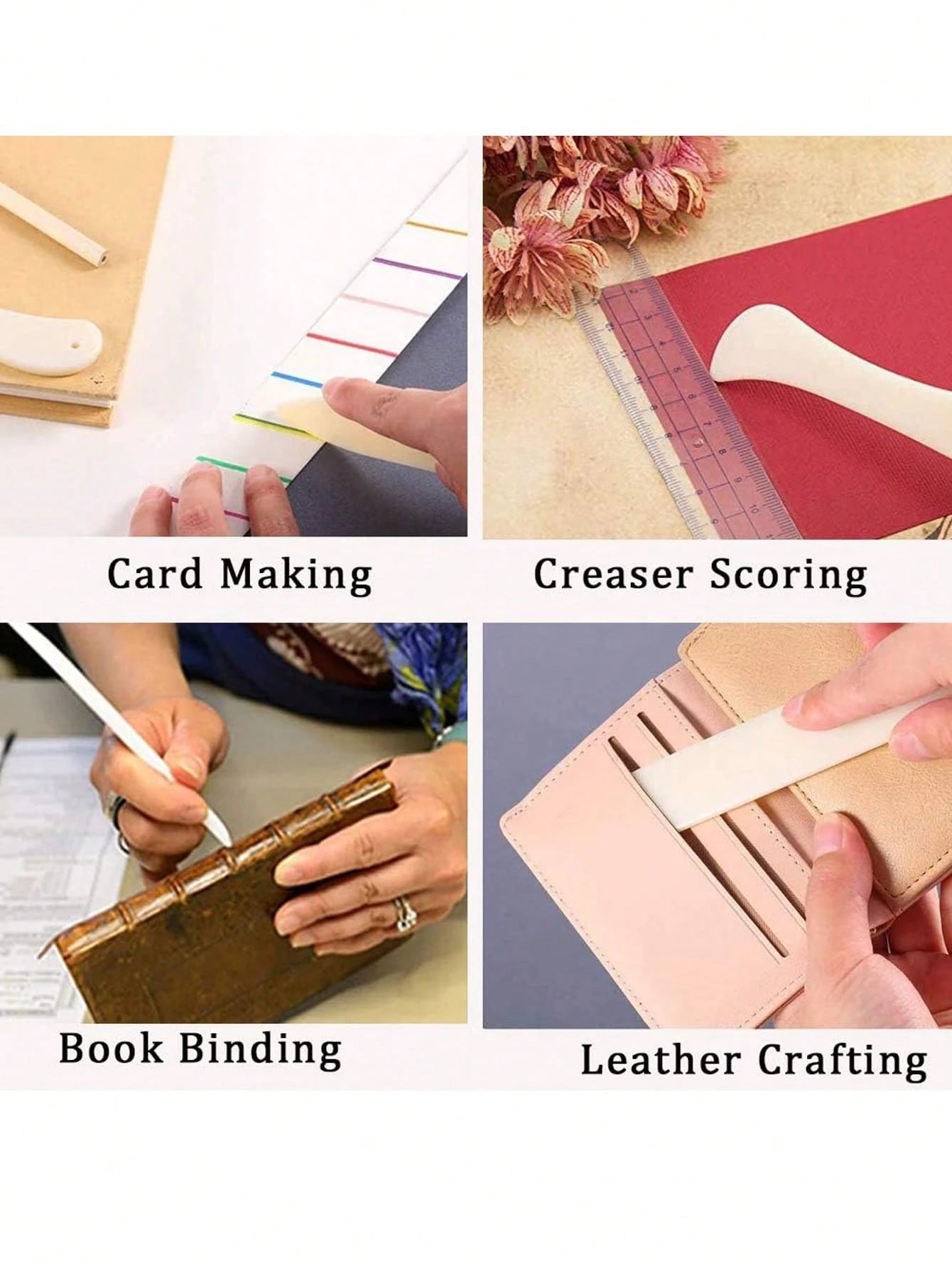 Premium Folder Paper Creaser Set Folding Scoring Burnishing Crafting Scrapbooking Tool for DIY Bookbinding Paper & Leather Crafts Card Making and Office Supplies
