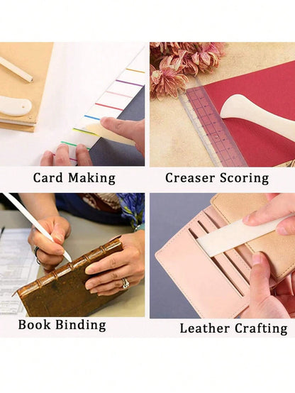 Premium Folder Paper Creaser Set Folding Scoring Burnishing Crafting Scrapbooking Tool for DIY Bookbinding Paper & Leather Crafts Card Making and Office Supplies