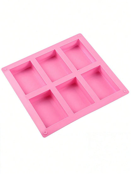Premium Non-Stick Silicone Soap Mold- Reusable Rectangle Bar Molds For DIY Crafts, Homemade Bath & Beauty Supplies, Easy Release Handmade Soap Making Tools- Pink