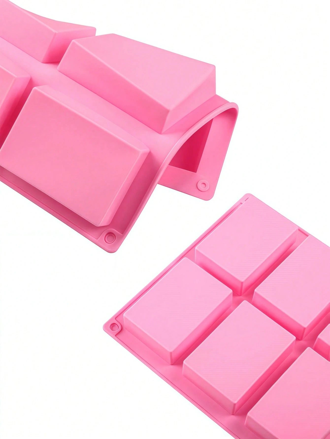 Premium Non-Stick Silicone Soap Mold- Reusable Rectangle Bar Molds For DIY Crafts, Homemade Bath & Beauty Supplies, Easy Release Handmade Soap Making Tools- Pink