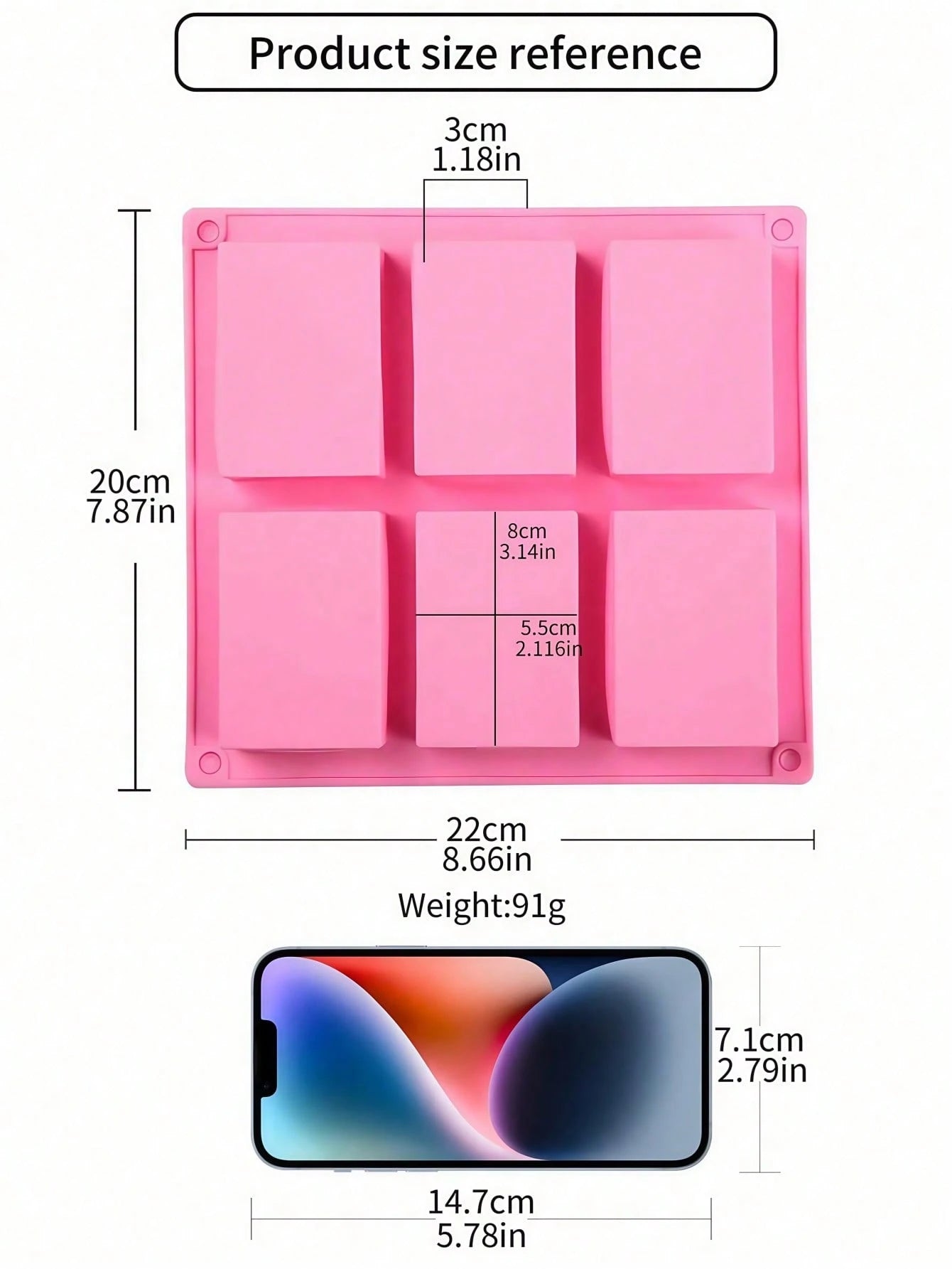 Premium Non-Stick Silicone Soap Mold- Reusable Rectangle Bar Molds For DIY Crafts, Homemade Bath & Beauty Supplies, Easy Release Handmade Soap Making Tools- Pink