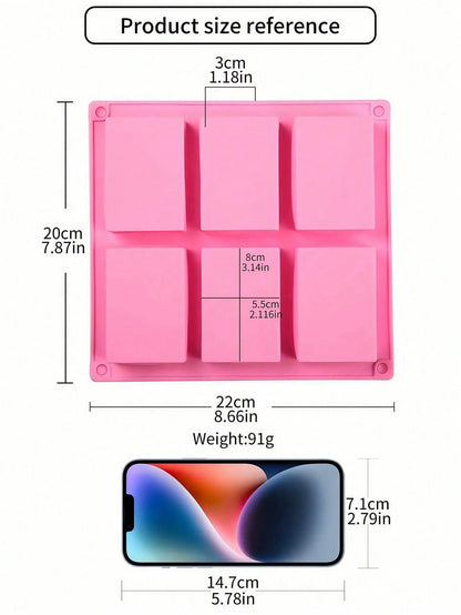 Premium Non-Stick Silicone Soap Mold- Reusable Rectangle Bar Molds For DIY Crafts, Homemade Bath & Beauty Supplies, Easy Release Handmade Soap Making Tools- Pink