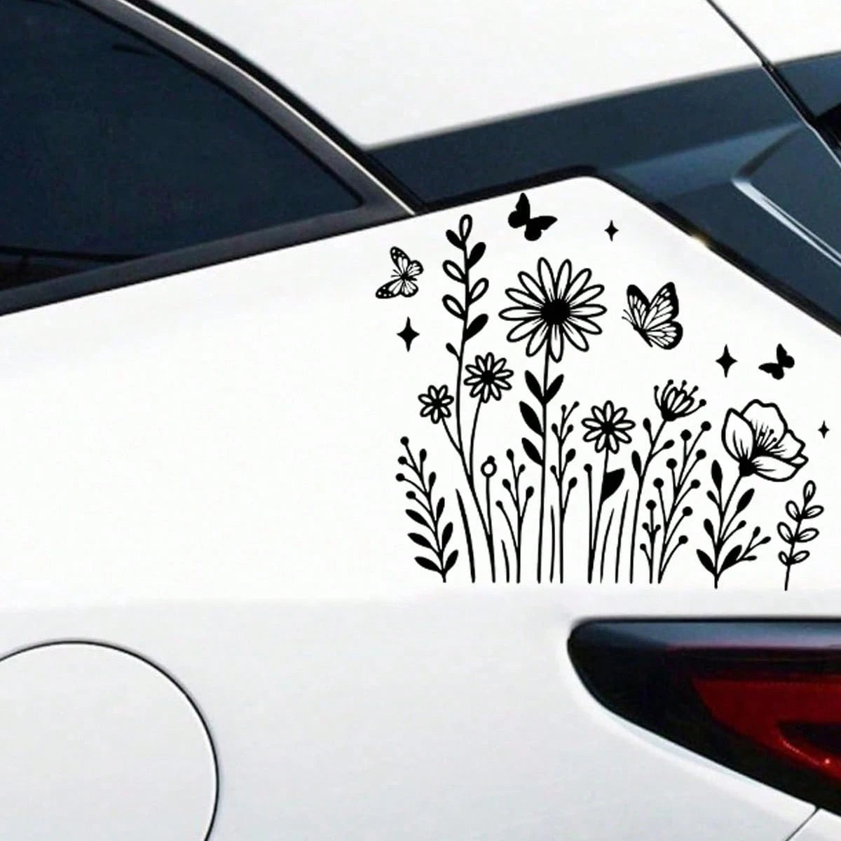 Pretty Lines Small Flower Car Stickers, Wildflower Vinyl Stickers- Wildflower Stickers Wildflower Butterfly Car Stickers Laptop Decals Water Bottle Truck Stickers