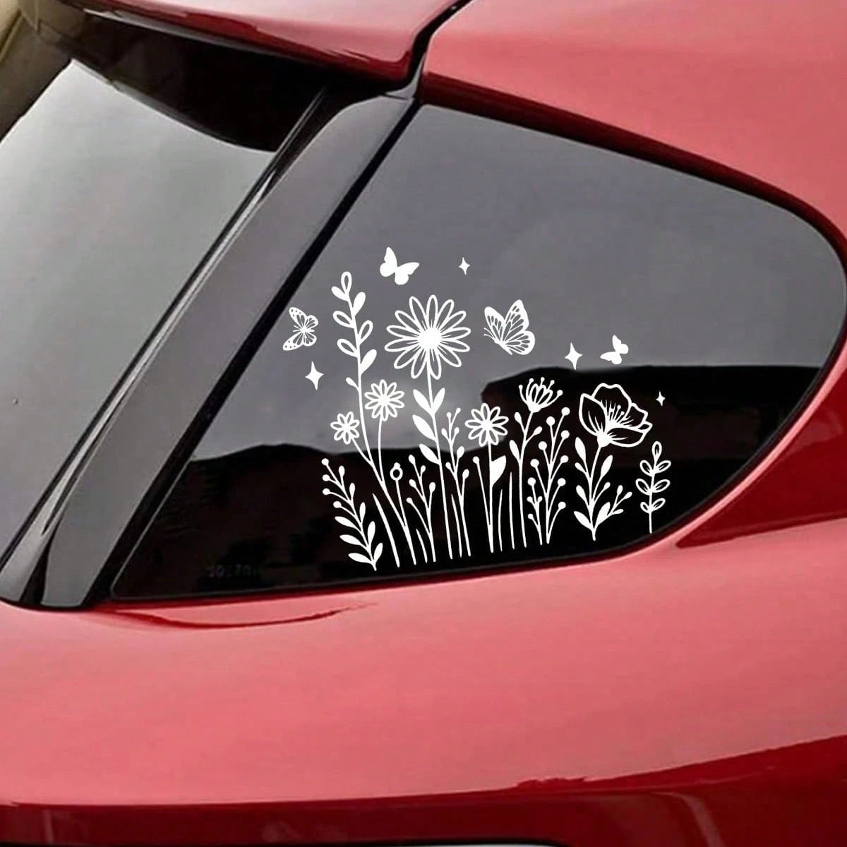 Pretty Lines Small Flower Car Stickers, Wildflower Vinyl Stickers- Wildflower Stickers Wildflower Butterfly Car Stickers Laptop Decals Water Bottle Truck Stickers