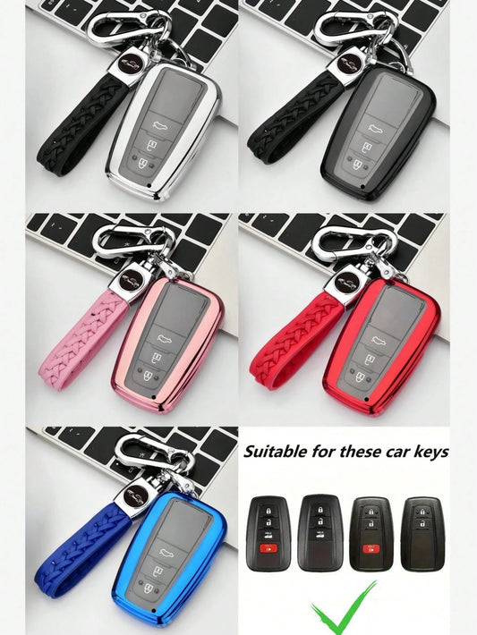 Prius, Corolla, CHR, Prado 2018-2022 Car Key Case, Soft TPU Key Shell Protector, Dustproof Shockproof, High-End Fashion Key Holder