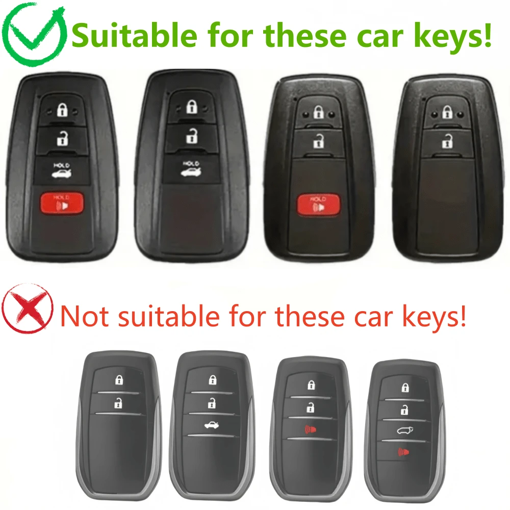 Prius, Corolla, CHR, Prado 2018-2022 Car Key Case, Soft TPU Key Shell Protector, Dustproof Shockproof, High-End Fashion Key Holder