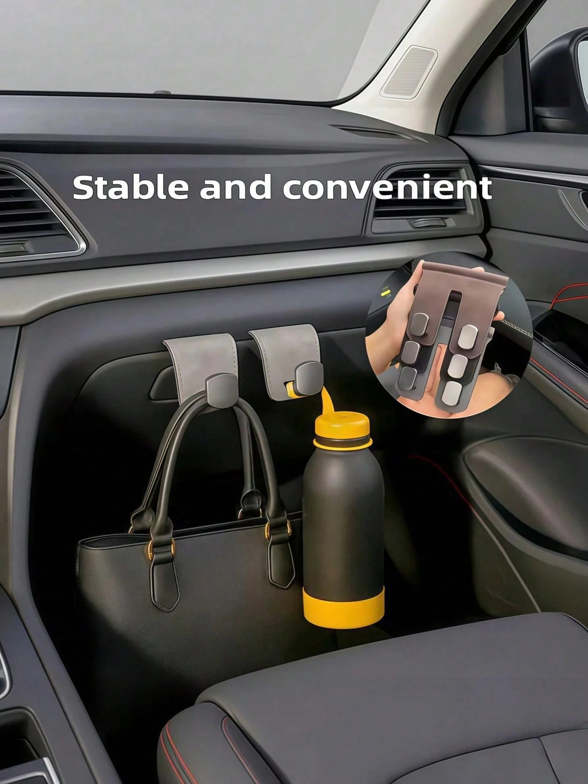 PU Leather Car Passenger Seat Hook And Storage Bag- Soft Lining Organizer Bag, Space-Saving Interior Accessory, Essential For SUV And Sedan Travel