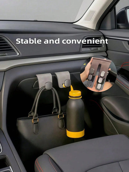 PU Leather Car Passenger Seat Hook And Storage Bag- Soft Lining Organizer Bag, Space-Saving Interior Accessory, Essential For SUV And Sedan Travel