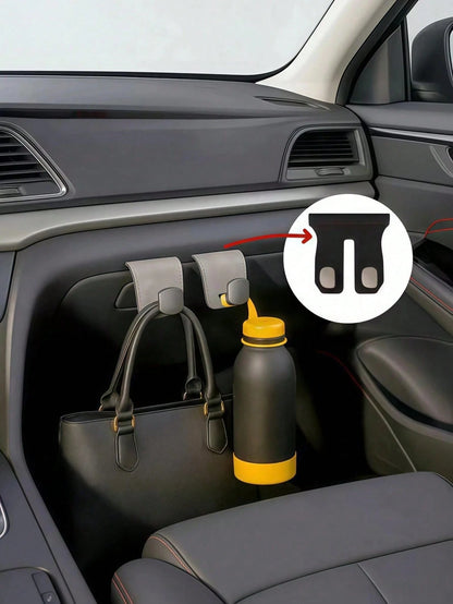 PU Leather Car Passenger Seat Hook And Storage Bag- Soft Lining Organizer Bag, Space-Saving Interior Accessory, Essential For SUV And Sedan Travel