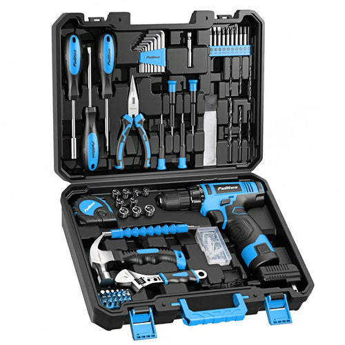 PULITUO Cute 12V Cordless Drill Set For Women, 126-Piece Home Tool Kit With Battery & Charger, Lightweight Electric Screwdriver With Accessories For DIY, Furniture Repair And Home Projects