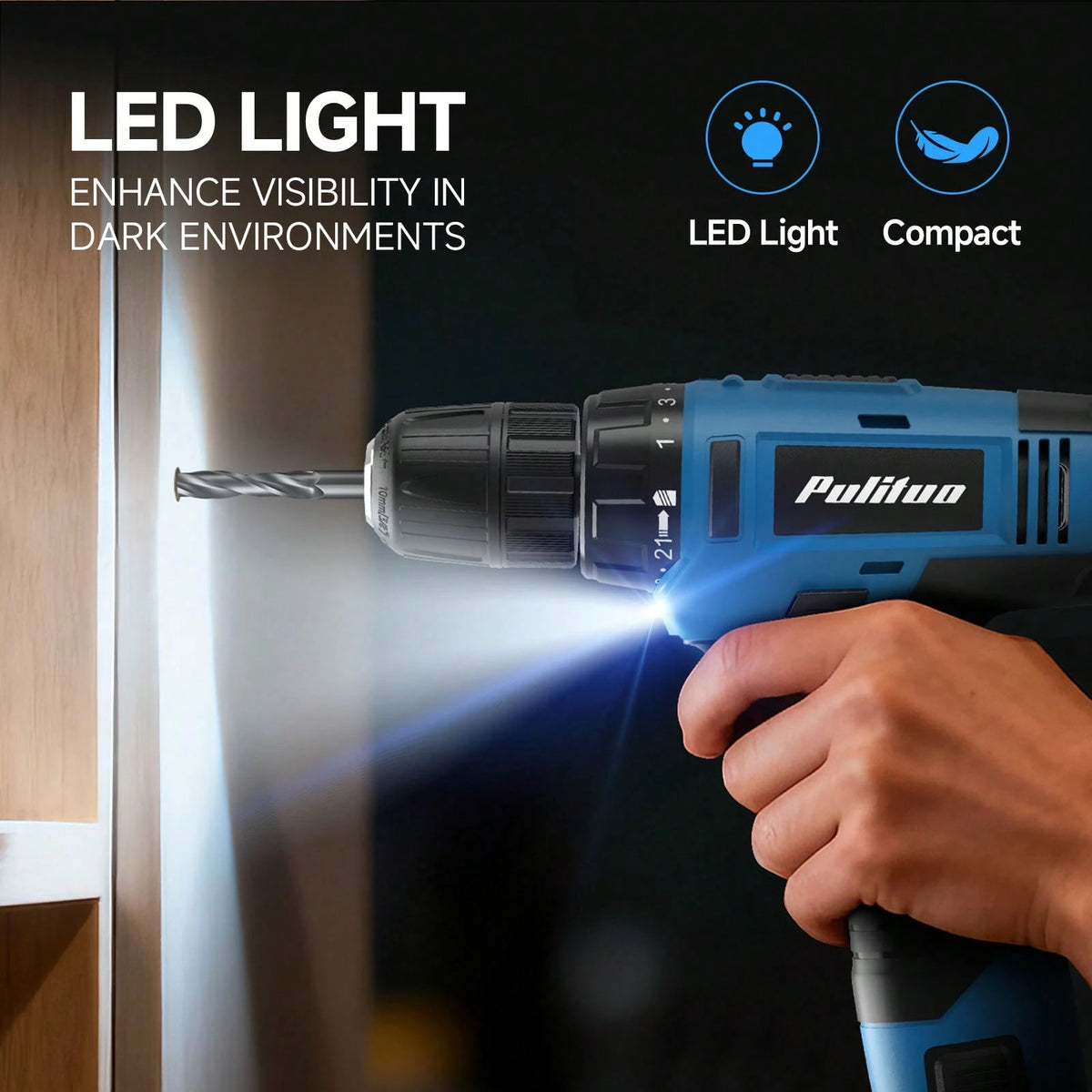 PULITUO Cute 12V Cordless Drill Set For Women, 126-Piece Home Tool Kit With Battery & Charger, Lightweight Electric Screwdriver With Accessories For DIY, Furniture Repair And Home Projects