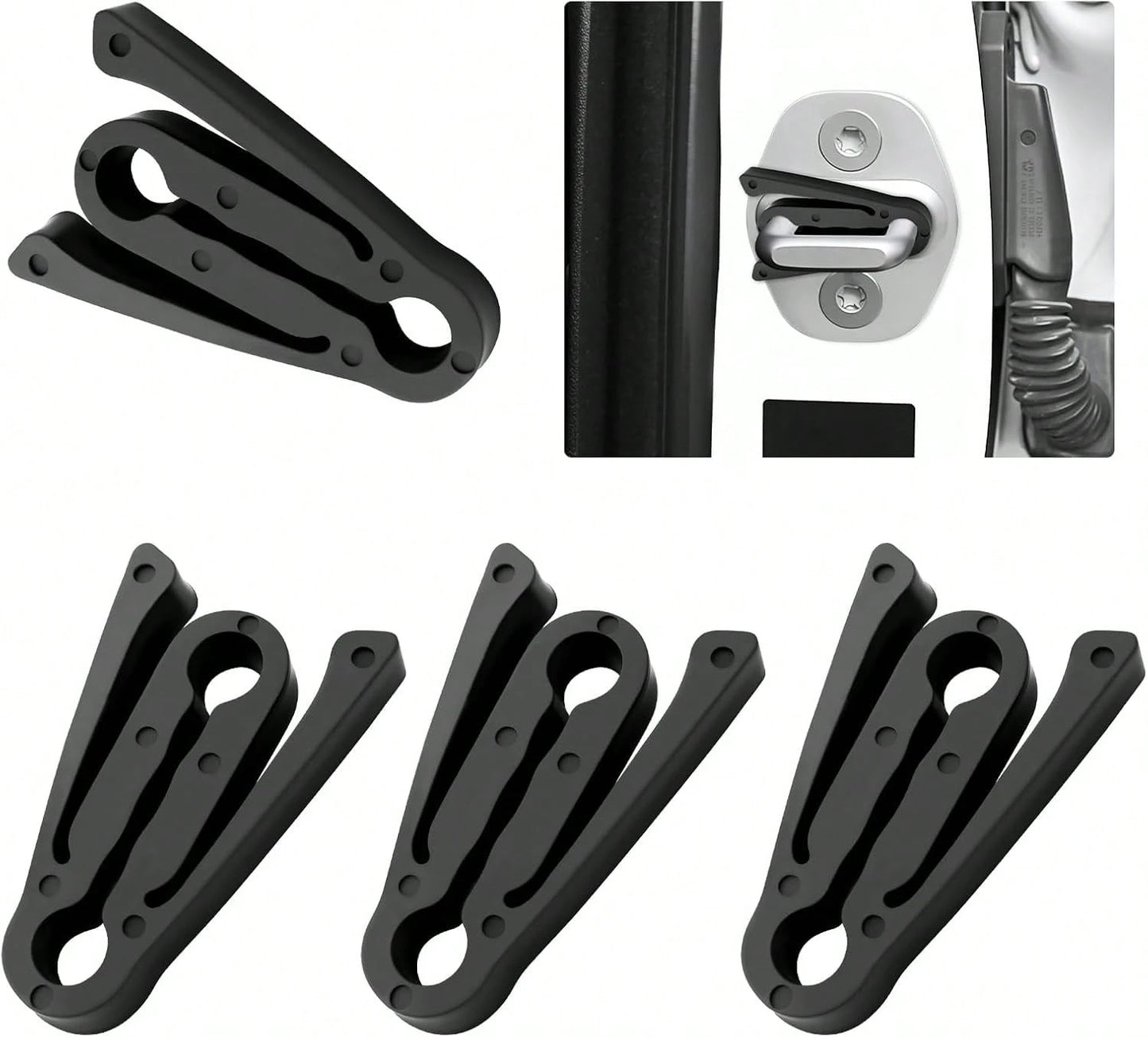 Purthog 4PCS Car Door Shock Absorber,Upgraded Car Door Lock Cover Pad With Force-Dissipating Arm,Universal Cars Doors Lock Protector Pad Reduces Slamming Noise &Amp; Protects Doors Locks