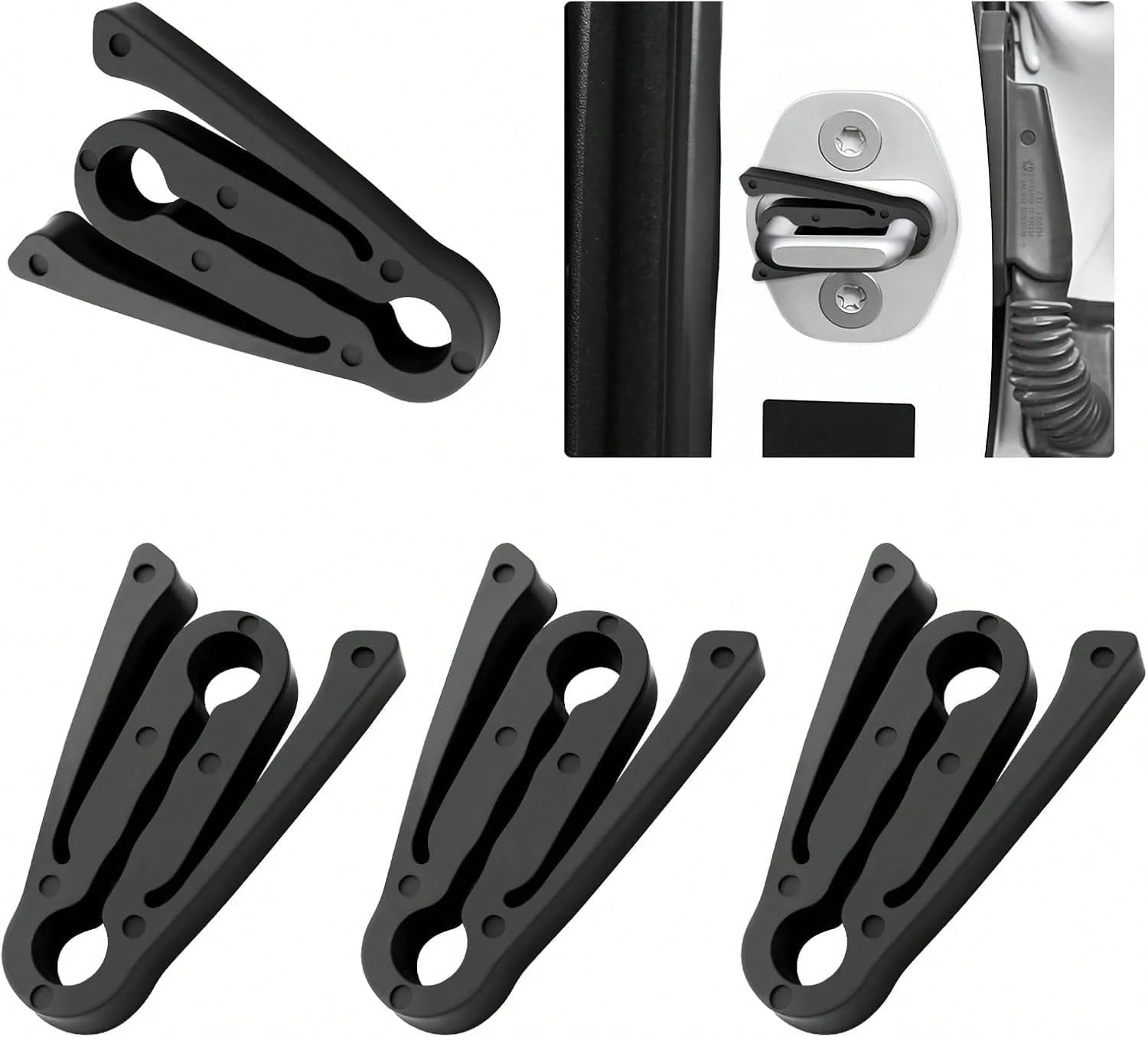 Purthog 4PCS Car Door Shock Absorber,Upgraded Car Door Lock Cover Pad With Force-Dissipating Arm,Universal Cars Doors Lock Protector Pad Reduces Slamming Noise &Amp; Protects Doors Locks
