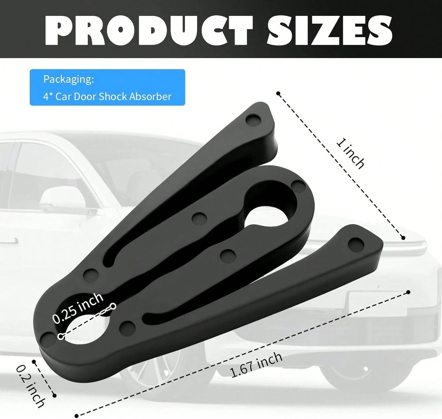 Purthog 4PCS Car Door Shock Absorber,Upgraded Car Door Lock Cover Pad With Force-Dissipating Arm,Universal Cars Doors Lock Protector Pad Reduces Slamming Noise &Amp; Protects Doors Locks