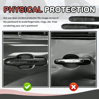 Purthog 8PCS 3D Carbon Fiber Car Door Handle Protector,Forging Pattern Car Door Handle Scratch Protector As Cars Decorations,Stylish &Amp; Personalized Doors Handles Protectors For Vehicles (Black)