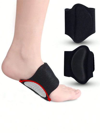 QKC 1 Pair/2 Pairs Arch Support Insoles, Suitable For Men And Women, With Silicone Pad, Sports Design Applicable For Shoes And Footwear, Gift Ideas
