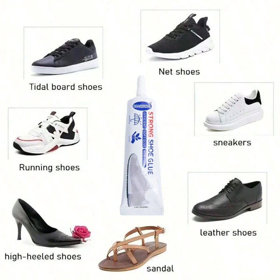 Quick-Dry Shoe Repair Glue| Universal Leather & Fabric Adhesive| Skin-Friendly, Water-Resistant & Non-Hardening| Fixes Sole Separation, Multi-Purpose Bonding (60ml)