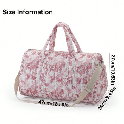 Quilted High Capacity Travel Tote Bag, Duffle Bag Women, Weekend Short Trip Storage Bag, Portable, Lightweight, Durable, Stylish, For Home, Daily Use