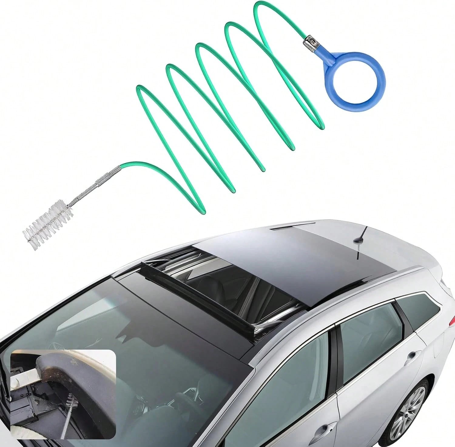 QZTYTY Upgraded Auto Sunroof Drain Cleaning Tool, 78Inch Flexible Tube Cleaning Brush, Slim Drain Dredging Tool Tube Cleaning Brush Perfect For Car