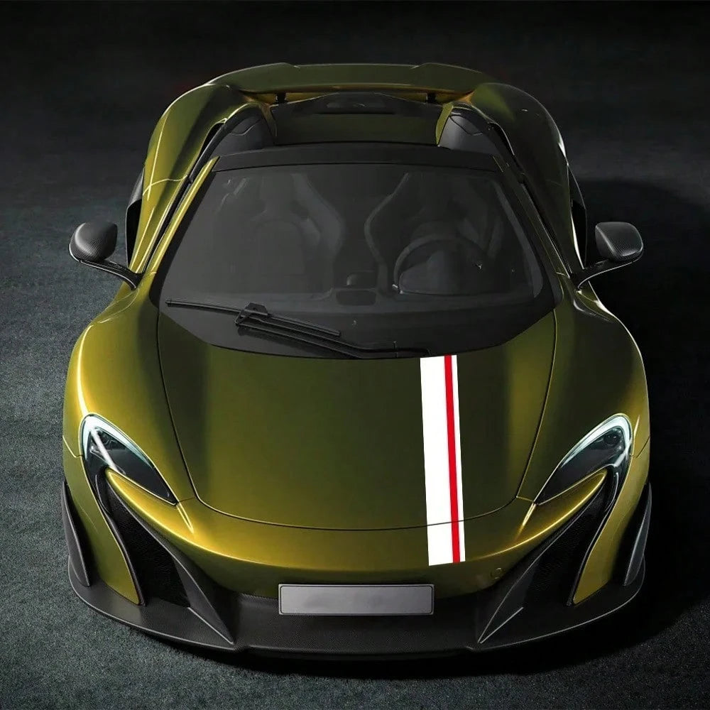 Racing Car Engine Hood Striped Sticker PVC Color Blocking Sticker Waterproof Auto Bonnet Body Decoration Vinyl Decal Accessories