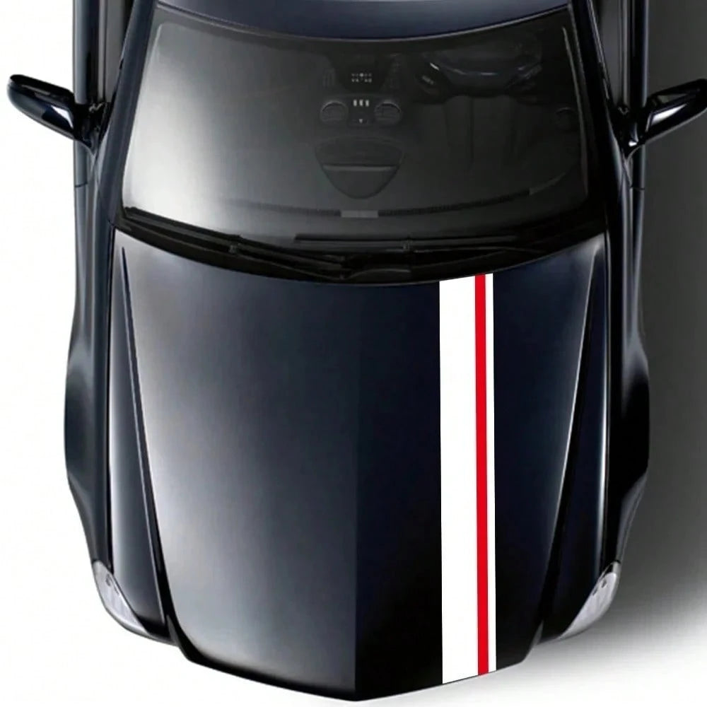 Racing Car Engine Hood Striped Sticker PVC Color Blocking Sticker Waterproof Auto Bonnet Body Decoration Vinyl Decal Accessories