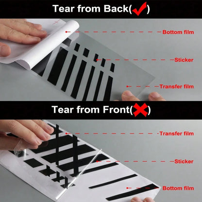 Racing Car Engine Hood Striped Sticker PVC Color Blocking Sticker Waterproof Auto Bonnet Body Decoration Vinyl Decal Accessories