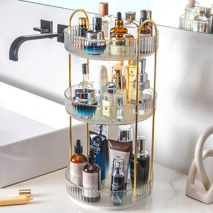 RAINWHISPER Makeup Brush Storage Box Pen Holder 360 Degree Rotating Desktop Storage Barrel High-End Light Luxury Skin Care Products Desktop Storage Desktop Perfume Skin Care Products Makeup Brush Stor