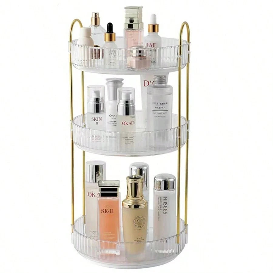 RAINWHISPER Makeup Brush Storage Box Pen Holder 360 Degree Rotating Desktop Storage Barrel High-End Light Luxury Skin Care Products Desktop Storage Desktop Perfume Skin Care Products Makeup Brush Stor