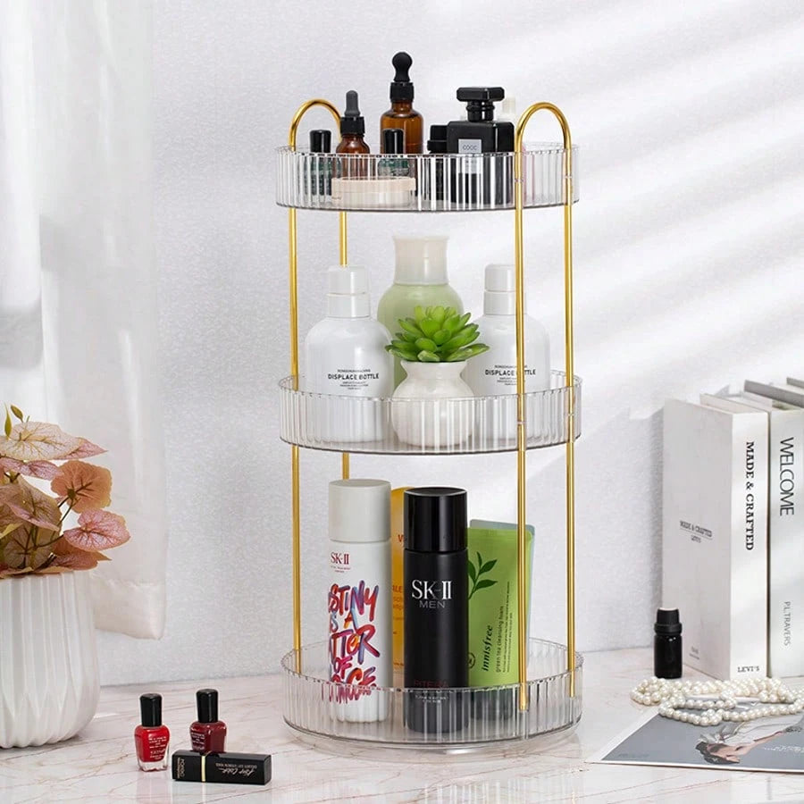 RAINWHISPER Makeup Brush Storage Box Pen Holder 360 Degree Rotating Desktop Storage Barrel High-End Light Luxury Skin Care Products Desktop Storage Desktop Perfume Skin Care Products Makeup Brush Stor