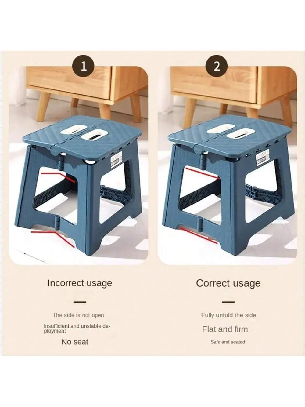 RAINWHISPER One Folding Step Stool, 310 Lbs Capacity, Suitable For Kitchens, Bathrooms, And Outdoor Spaces. Portable Folding Step Stool – Non-Slip Surface, Easy To Fold And Carry, Sturdy (PP) Polyprop
